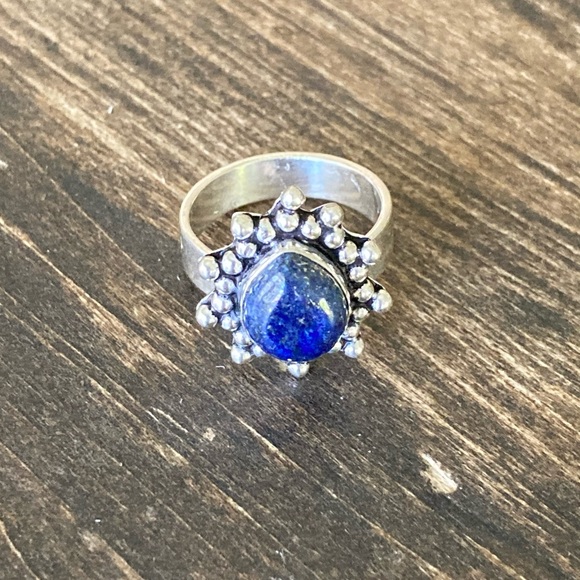 Lapis Lazuli Size 6.5 Handmade Silver Ring NEW Navy Blue Gemstone - Picture 8 of 13